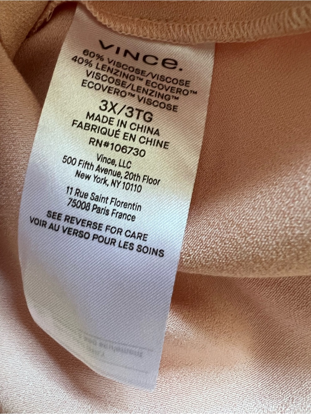 Vince Peach Opal Satin Relaxed Fit Blouse - Picture 11 of 11